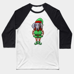 Weimaraner Christmas Elf Baseball T-Shirt